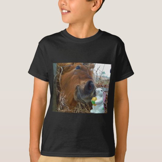 PaasBunny en bruin paard T-shirt (Voorkant)