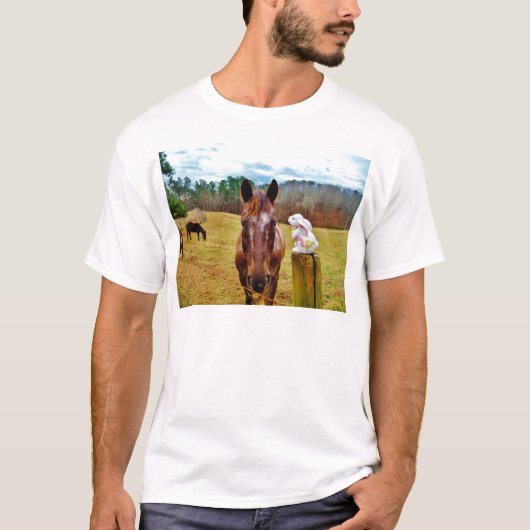 PaasBunny en bruin paard T-shirt (Voorkant)