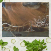 PaasBunny en bruin paard Theedoek (Gevouwen)