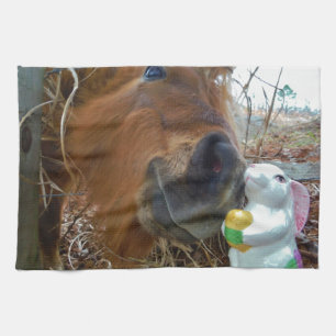 PaasBunny en bruin paard Theedoek