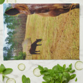 PaasBunny en bruin paard Theedoek (Gevouwen)