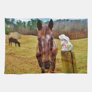 PaasBunny en bruin paard Theedoek