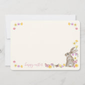 PaasBunny en Butterfly Dainty Floral Brunch Kaart (Achterkant)