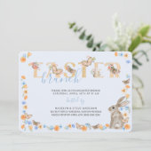 PaasBunny en Butterfly Sweet Floral Brunch Kaart (Staand voorkant)