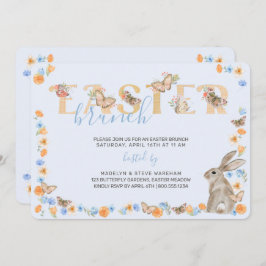 PaasBunny en Butterfly Sweet Floral Brunch Kaart