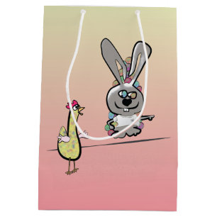 PaasBunny en Cartoon voor kippen Medium Cadeauzakje