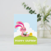 PaasBunny en Chick Feestdagenkaart (Staand voorkant)