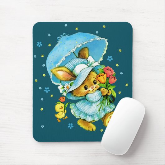  paasbunny en Chick Gift Muismat (Met muis)