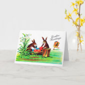  paasbunny en chick kaart (Gele Bloem)