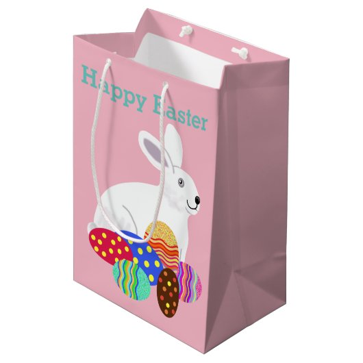 PaasBunny en chocolade-eieren Medium Cadeauzakje (Voorkant Gekanteld)