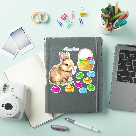 PaasBunny en Colorful Easter Eggs Sticker (iPad Cover)