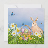 PaasBunny en Daffodils Feestdagenkaart (Voorkant)