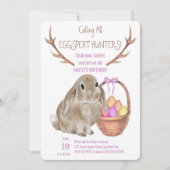 PaasBunny en Eggs Eggspert Hunters Birthday Kaart (Voorkant)