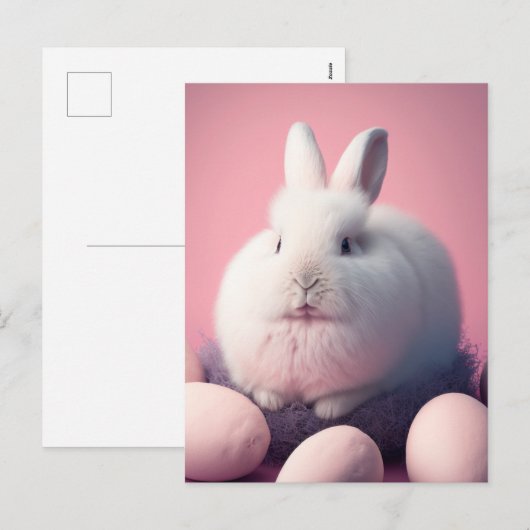 PaasBunny en eieren Feestdagenkaart (Voorkant / Achterkant)