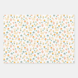 PaasBunny en Flowers Spring Inpakpapier Vel