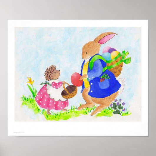 Paasbunny en Heddy Egel Poster (Voorkant)