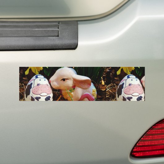 PaasBunny en koe-ei Bumpersticker (Op auto)