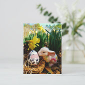 PaasBunny en koe-ei Feestdagenkaart (Staand voorkant)