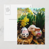 PaasBunny en koe-ei Feestdagenkaart (Voorkant / Achterkant)