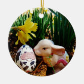 PaasBunny en koe-ei Keramisch Ornament (Voorkant)