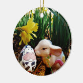 PaasBunny en koe-ei Keramisch Ornament (Links)