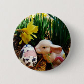 PaasBunny en koe-ei Ronde Button 5,7 Cm (Voorkant)