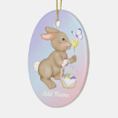 paasbunny en mandje keramisch ornament (Links)