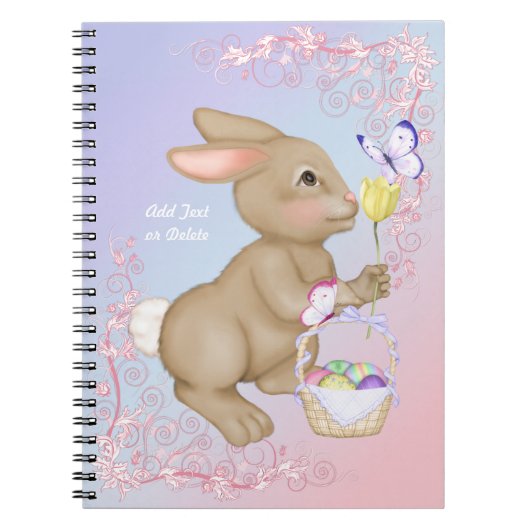 paasbunny en mandje notitieboek (Voorkant)