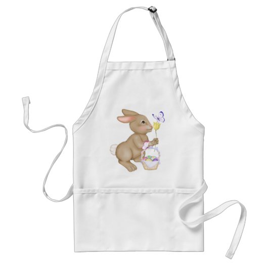 paasbunny en mandje standaard schort (Voorkant)