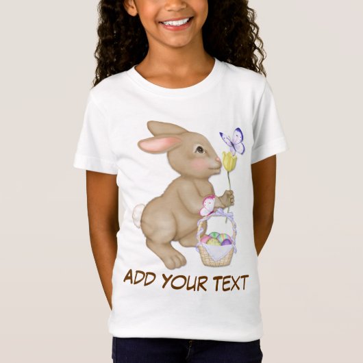 paasbunny en mandje t-shirt (Voorkant)
