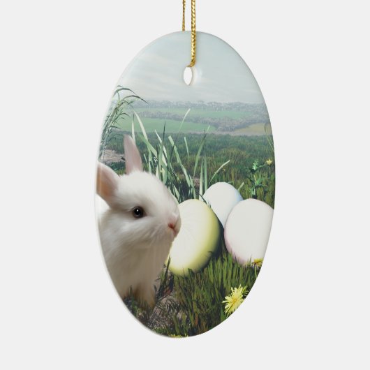 PaasBunny en paaseieren Keramisch Ornament (Rechts)