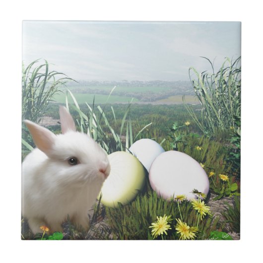 PaasBunny en paaseieren Tegeltje (Voorkant)