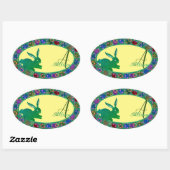 Paasbunny- en Roos-eiconmonogram Sticker (Vel)