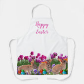 PaasBunny en Tulips Print Holiday Schort (Voorkant)