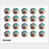 paasbunny Envelope Seal Ronde Sticker (Vel)