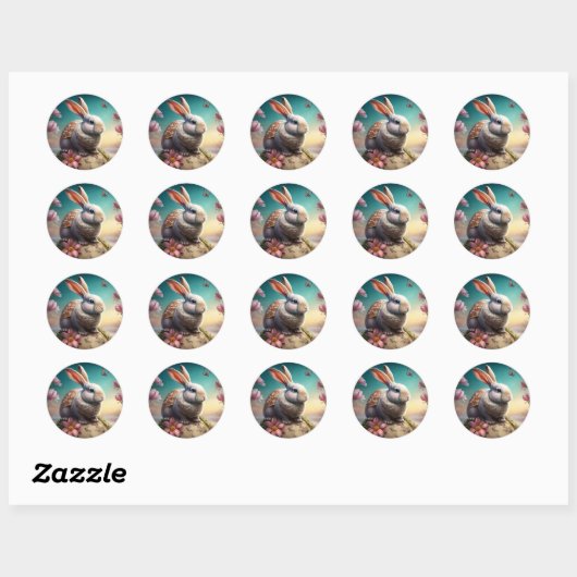 paasbunny Envelope Seal Ronde Sticker (Vel)