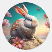 paasbunny Envelope Seal Ronde Sticker (Voorkant)