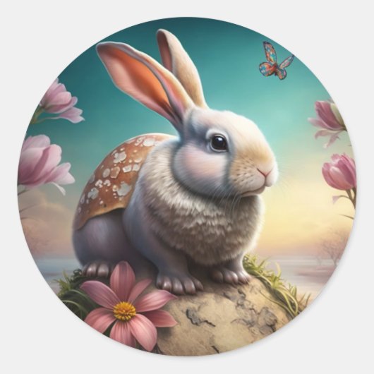 paasbunny Envelope Seal Ronde Sticker (Voorkant)