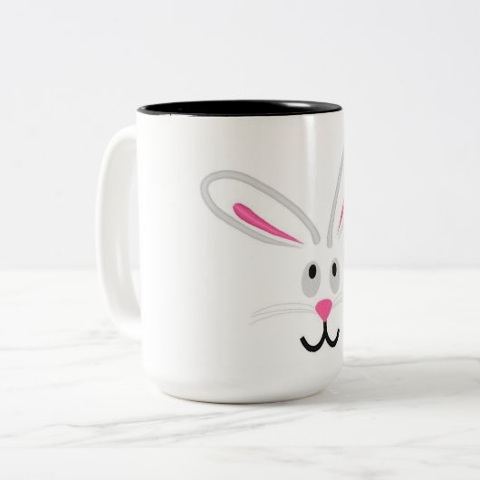 PaasBunny Face Tweekleurige Koffiemok (Voorkant links)
