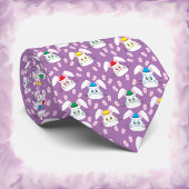 Paasbunny Faces Pattern Paars Stropdas