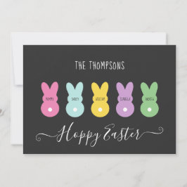 Paasbunny Familie van 5 Feestdagenkaart