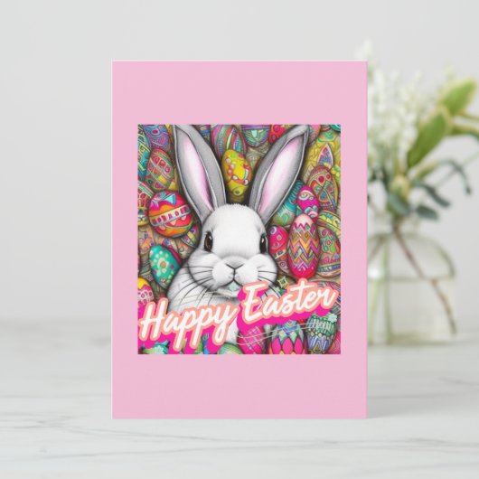 Paasbunny Feestdagenkaart (Staand voorkant)