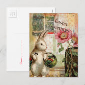 paasbunny feestdagenkaart (Voorkant / Achterkant)