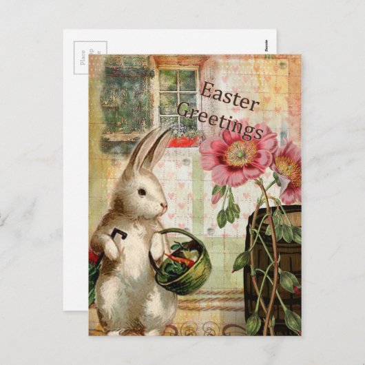 paasbunny feestdagenkaart (Voorkant / Achterkant)