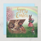  paasbunny feestdagenkaart (Voorkant / Achterkant)