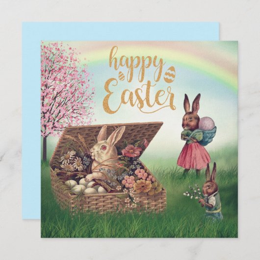  paasbunny feestdagenkaart (Voorkant / Achterkant)