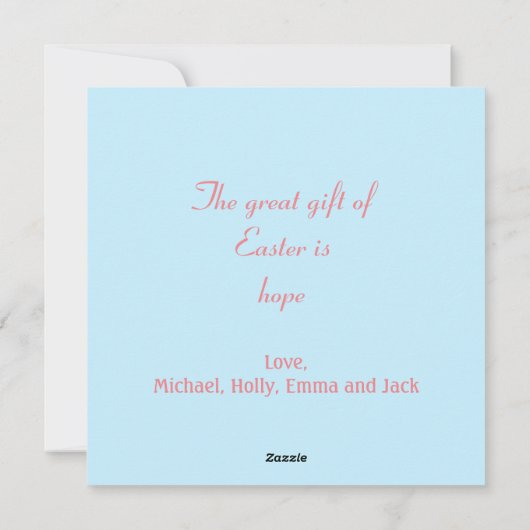  paasbunny feestdagenkaart (Achterkant)