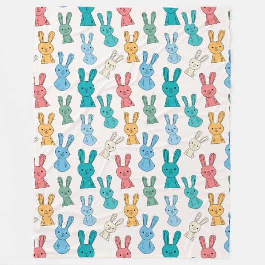 Paasbunny Fleece Deken (Voorkant)