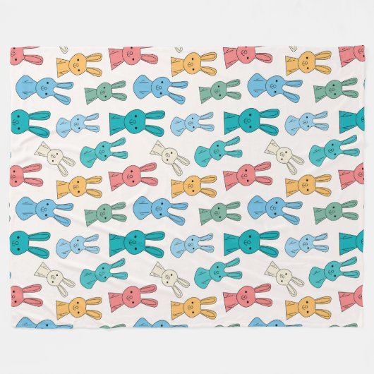 Paasbunny Fleece Deken (Voorkant (Horizontaal))