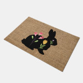 Paasbunny&Flowers burlap - bijtend Deurmat (Schuin)